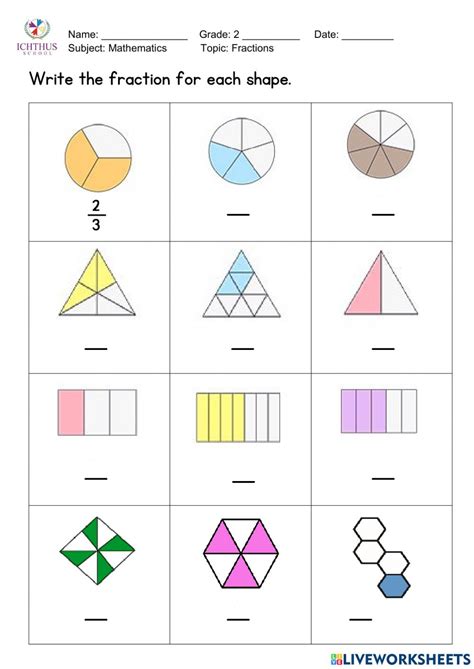 Fractions Worksheets .